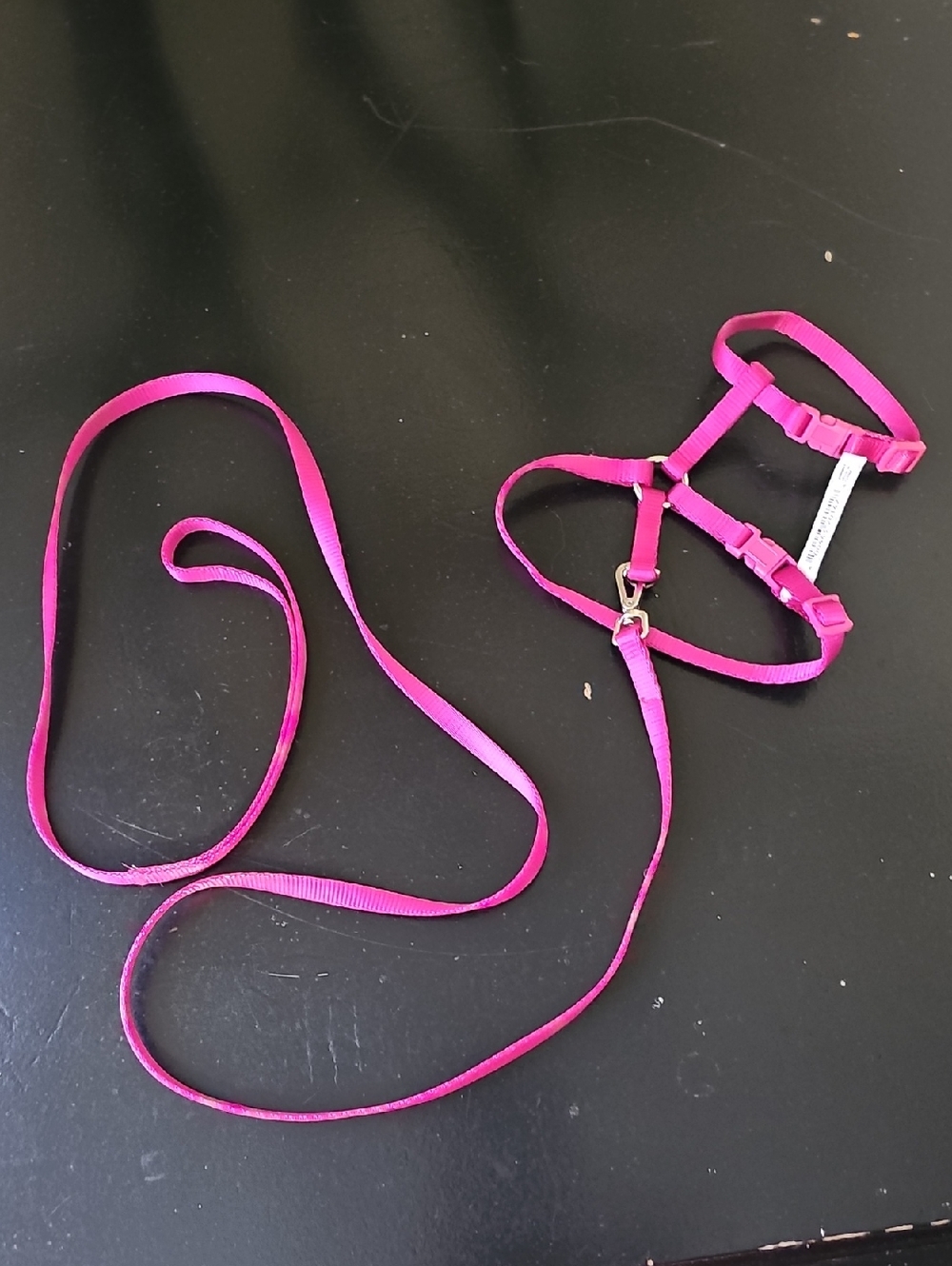 Hot Pink Adjustable Pet Harness and Leash Set Tote D